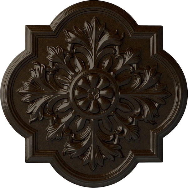 Ekena Millwork Bonetti Ceiling Medallion (Fits Canopies up to 5 1/8"), Hand-Painted Bronze, 20"OD x 1 3/4"P CM20BOBZS - main